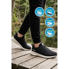 Noka Siyah-Beyaz Unisex Günlük Spor Ayakkabı Bağcıklı Anorak Nefes Alan Sneaker Wesley