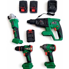 Odea Akülü Profesyonel 4'lü Takım Seti Vidalama Hilti Darbeli Matkap Taşlama Somun Sıkma Makinesi Seti