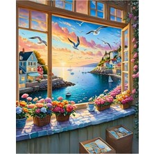 Odea Sayılarla Boyama Numaralı Tuval Seti, Fırça ve Boya Dahil, 40X50 cm