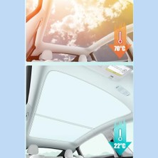 Odea Tesla Model Y Juniper (2025+) Uyumlu Kristal Buz Ipeği Tavan Güneşliği - Sarkma Yapmayan Parçalı Tasarım (Ice-Crystal Split Sunshade)