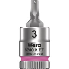 Odea Wera 05003332001 8740 A Hf Zyklop Uç, Tutma Fonksiyonlu 1/4 Inç Tahrikli, 3.0 x 28 Mm, Parlak Pembe