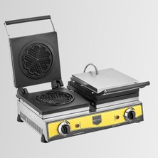 Remta W15 Sanayi Tipi Döküm Çiftli Çiçek Model 21 cm Çap Waffle Makinası Elektrikli