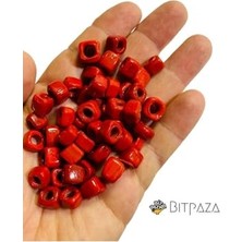 Odea Kırmızı - Kare Cam Boncuk - Takı Boncuğu - (10MM - 15 Adet)