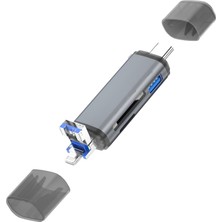 Odea Daytona Ads-28 6ın1 Otg Card Reader- Lightning Apple, Iphone& Ipad Için, USB 3.0 To Type C Sd/tf Kart Okuyucu