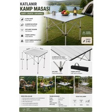 🏕️ Exent Katlanır Alüminyum Kamp Masası – Hafif, Dayanıklı ve Taşınabilir-70x70 cm - GRİ
