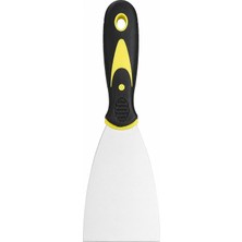 Odea 63 mm Spatula, Sarı-Siyah, Paslanmaz Çelik Bıçak, Ergonomik Kaymaz Sap, Alçı ve Boya Sıyırma Için, 200 mm Çok Amaçlı Kullanım