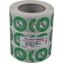 Odea Hazır Etiketler , Hazır Al Hızlı Al Metalize Kalite Kontrolü Yapılmıştır Etiketi 25MM Çap 2500 Adet Yan Yana 3 Lü
