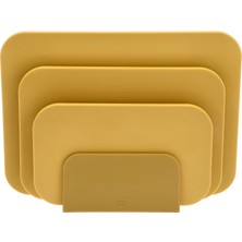 Odea Rosti Choptima Kesme Tahtası Seti, Tutucu/ayaklı, Mutfak Tahtası, Ekmek Kesme Tahtası ve Servis Tahtası, 3'lü Set, Hijyenik, Bulaşık Makinesinde Yıkanabilir, Plastik, Köri