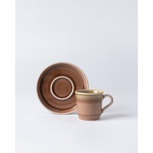 Odea Kalre Polish 6 Kişilik 12 Parça Kahve Fincan Seti - Kahverengi - 90 ml