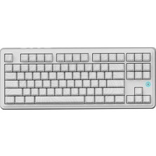 Odea Ajazz AK870 Plus 3 Modlu Kontur Tasarım Mekanik Oyun Klavyesi Avokado Switch - Beyaz Desenli