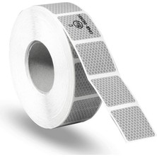 Odea BADEM10 50 Metre Tüvtürk Onaylı Reflektörlü Reflektif Fosforlu Şerit Bant Kesikli Ikaz Bandı Beyaz