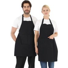 Odea Erkek ve Kadınlar Için - Şef, Aşçı, Kafe, Bbq, Kuaför Önlüğü Apron 80 x 60 cm Large Rahat Tüm Bedenler Bel Bağları ile Dayanıklı ve Hafif, Yıkanabilir 2 Geniş Cep - 1'li Paket, Siyah