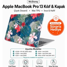 Odea Mcstorey MacBook Pro 13 Çiçek Desenli Kılıf A1706 A1708 A1989 A2159 A2251 A2289 A2338 M1 M2 Uyumlu Tpu Sert Kılıf Ince Hafif Koruyucu Kapak Yeşil