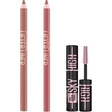 Odea Maybelline New York Lifter Liner Dudak Kalemi 05 On It & 07 Big Lift & Mini Lash Sensational Sky High Cosmic Black Maskara Makyaj Seti