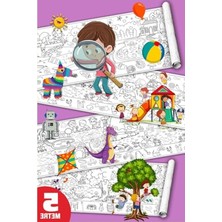 Odea Saklı Nesneler Boyama Kağıdı Rulosu, 45 cm x 5 Metre