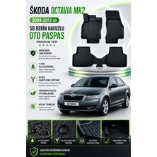 PINUKS Skoda Octavıa Mk2 2004  Model Uyumlu 5d Araca Özel Oto Paspas Premium Serisi