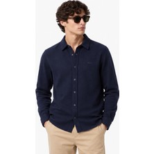 Lacoste Men's Regular Fit Button-Down Cotton Shirt Erkek Çıt Çıt Yaka Gömlek Lacivert