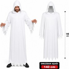 Marsilyan Yetişkin Beyaz Kapüşonlu Cellat Hayalet Kostümü 140 cm