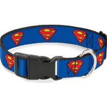 Odea Buckle-Down Plastik Klips Yaka - Superman Shield Blue - 1/2" Wide - 8-12" Boyun - Orta
