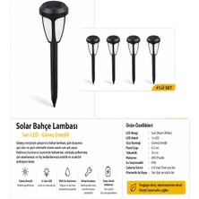 Intercamp 🌞 4'lü Solar Bahçe Lambası Sarı LED Güneş Enerjili Yol ve Peyzaj Aydınlatması 30 cm