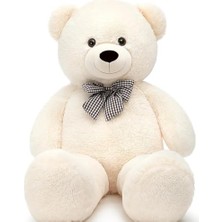 Odea Peluş Ayı 120 cm Papyonlu Sevimli Ayı - Sevgiliye En Özel Hediye Beyaz