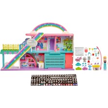 Odea Mattel Polly Pocket Gökkuşağı Alışveriş Merkezi , Polly (10 Cm), 35'ten Fazla Aksesuar ve 9 Oyun Alanıyla 3 Katlı, 4 Yaş ve Üzeri HHX78