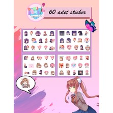 Akumastik Doki Doki Literature Club! 60 Adet Sticker Set - 2cm Boyutunda
