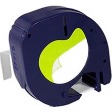 Dymo Letratag 59422 Muadil Plastik Beyaz Üstüne Siyah Etiket 91201 12MM x 4m