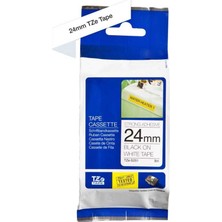Brother P-Touch TZE-S251 Muadil Beyaz Üzerine Siyah Güçlü Yapışkanlı Etiket 24MM x 8m