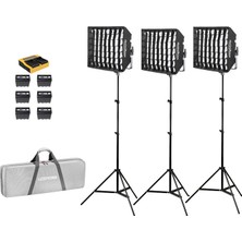 Godox LP600R K3 Rgb 3'lü Softboxlı Panel LED Işık Kiti (Bataryalı) Her Şey Dahil Işık Kiti (Kolay Kullanım)