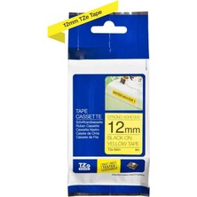 Brother P-Touch TZE-S631 Muadil Sarı Üzerine Siyah Güçlü Yapışkanlı Etiket 12MM x 8m