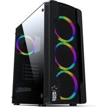 GameTech Colder Oyuncu Bilgisayar Kasası 4x120 mm Fanlı Siyah Midi Tower Kasa Sıvı Soğutma Desteği