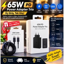 Rojame Samsung Için 65W Trio Şarj Adaptörü ( Gerçek 65W )