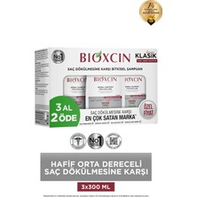 Bioxcin Klasik Kuru Ve Normal Saçlar Için Şampuan 3 x 300 Ml - Genesis Saç Dökülmesi Şampuanı Kuru ve Normal Saç 3 al 2 öde