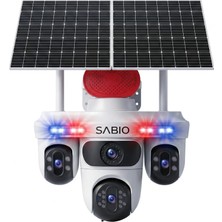 Sabio Solar Triguard 4 Lensli 4g Sim Kartlı Solar Panelli Güvenlik Kamerası