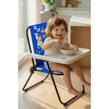 Exent Kids 2–6 Yaş, Fun Car Katlanır Portatif Mama Sandalyesi, Tak-Çıkar Masa Ile-Mavi