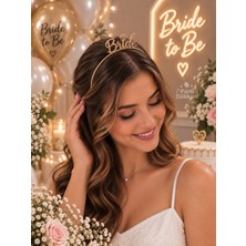 Parti Dükkanı Bride Gold Mika Taç – Elmas Detaylı Bride To Be Gelin Tacı Bekarlığa Veda Parti Aksesuarı