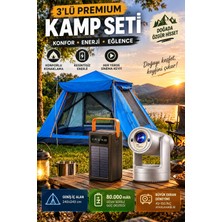 Mo Dou 3’lü Premium Kamp Seti – Otomatik Kamp Çadırı + 80.000 Mah Solar Powerbank + Bataryalı Android Projeksiyon