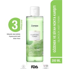 Zaroza Yeşil Tonik Glycolic Asit & Hyaluronic Asit 200 ml Tüm Cilt Tipleri İçin Gözenek Karşıtı Etki