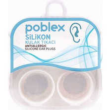 Poblex Silikon Kulak Tıkacı 2 Adet – Yüzme ve Su Koruması İçin