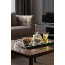 Exent Berry Cam Şekerlik Çiftli 285 Ml, Cam Kapaklı Şekerlik, Cam Kase-2 Adet