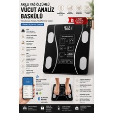 Doori Akıllı Yağ Ölçümlü Vücut Analiz Baskülü Bluetooth Dijital Tartı Kilo Yağ Kas Su Bmı Ölçer - Diyet Baskülü- Diyetisyen Tartısı