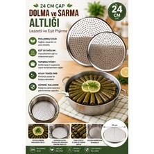 Doori 24 cm Paslanmaz Çelik Dolma ve Sarma Altlığı – Pizza Lahmacun Tepsisi - Sarma Dolma Yapışma Önleyici