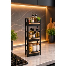 Qen Plastik 3 Katlı (30CM) Organizer Sepet (Siyah)