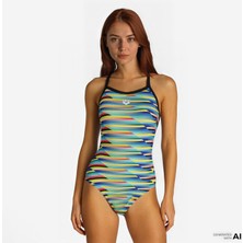 Arena Racing Stripe Suit Xcriss Cross Kadın Yeşil MAYO.550