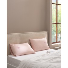 Madame Coco Novelle 2'li Yastık Kılıfı %100 Pamuk Pudra Renk Düz Desen 50 x 70 cm