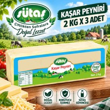 Sütaş Blok Kaşar 2kg x 3 Adet=toplam 6kg