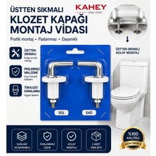 Kahey Klozet Kapak Montaj Vidası Kolay Montaj 2 Parça Paslanmaz Üstten Sıkmalı