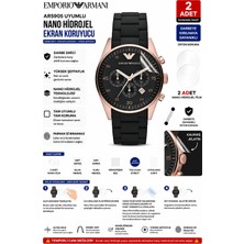 Astakos Emporio Armani AR5905 Uyumlu 2 Adet Şeffaf Nano Hidrojel Darbe Emici Kırılmaz Cam Koruyucu Tpu Film
