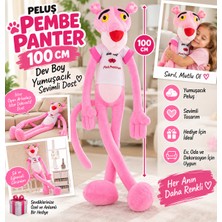 Trust Store Peluş Pembe Panter 100 cm Dev Boy Uzun Bacaklı Yumuşak Sevimli Oyuncak Dekoratif Hediye